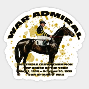 Famous Racehorses - War Admiral 1937 Triple Crown Champion Sticker